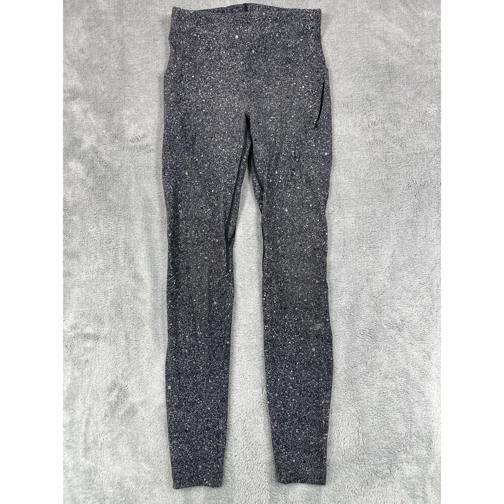 Lululemon Leggings Womens 4 Black Speckled Fast and Free High-Rise 25" Nulux